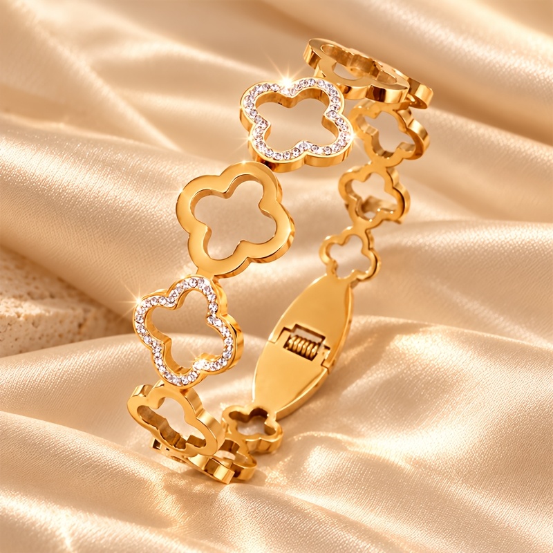 2pcs Colored Stone Twisted Wire Stainless Steel Bangles